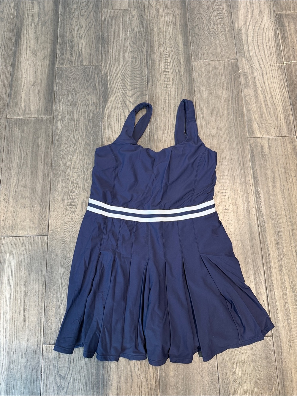 The Upside navy Tennis Dress with Pleated Skirt